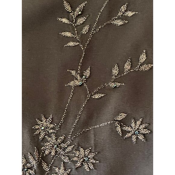 Jones New York Moss Dark Green Floral Blouse Tank Top Sleeveless Camisole 10 - Picture 6 of 13